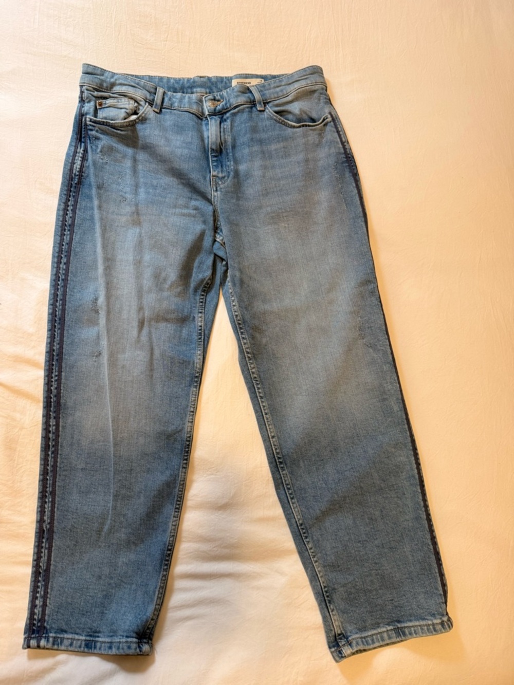 Women’s Light Blue Denim Jeans with Side Stripe